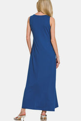 Zenana Scoop Neck Wide Strap Tank Dress OutfitFlow